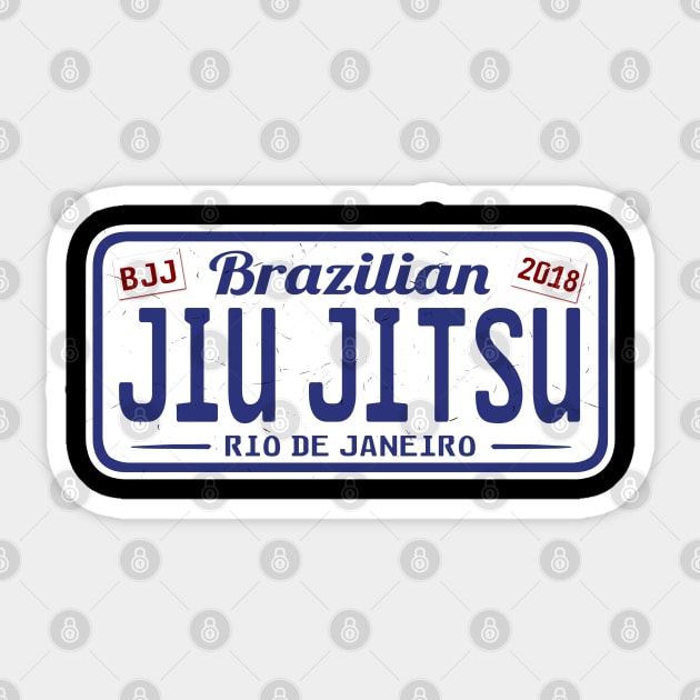 BRAZILIAN JIU JITSU - FUNNY JIU JITSU LICENSE PLATE Sticker by ShirtFace